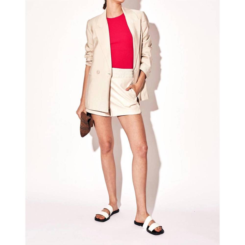 NEW DELUC stretchy vegan leather short in pearl